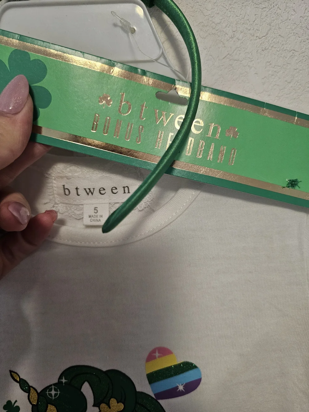 btween St. Patrick's Day Outfit With Headband Size 5 NWT